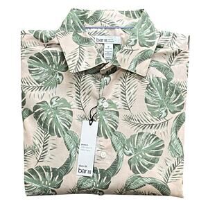 Bar III Shirt Men's Medium 15-15.5 32/33 Slim Fit Long Sleeve Tropical Print NEW